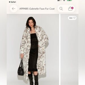 Apparis Faux Fur Coat in White and Black